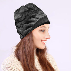 Monochrome Dinosaur Fossil Print Beanie