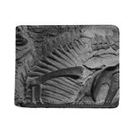 Monochrome Dinosaur Fossil Print Bifold Wallet
