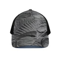 Monochrome Dinosaur Fossil Print Black Mesh Trucker Hat