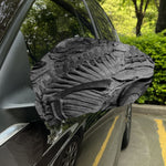 Monochrome Dinosaur Fossil Print Car Side Mirror Covers