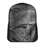 Monochrome Dinosaur Fossil Print Casual Backpack