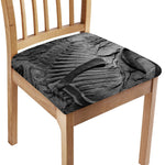 Monochrome Dinosaur Fossil Print Chair Cushion Cover