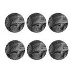 Monochrome Dinosaur Fossil Print Coaster Set