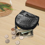 Monochrome Dinosaur Fossil Print Coin Purse