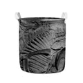 Monochrome Dinosaur Fossil Print Collapsible Laundry Basket