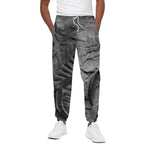 Monochrome Dinosaur Fossil Print Cotton Pants