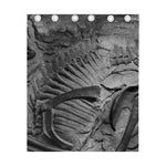 Monochrome Dinosaur Fossil Print Curtain