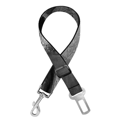 Monochrome Dinosaur Fossil Print Dog Seat Belt