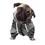 Monochrome Dinosaur Fossil Print Dog Zip Up Hoodie