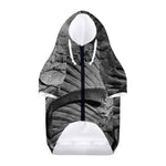 Monochrome Dinosaur Fossil Print Dog Zip Up Hoodie