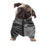 Monochrome Dinosaur Fossil Print Dog Zip Up Jacket