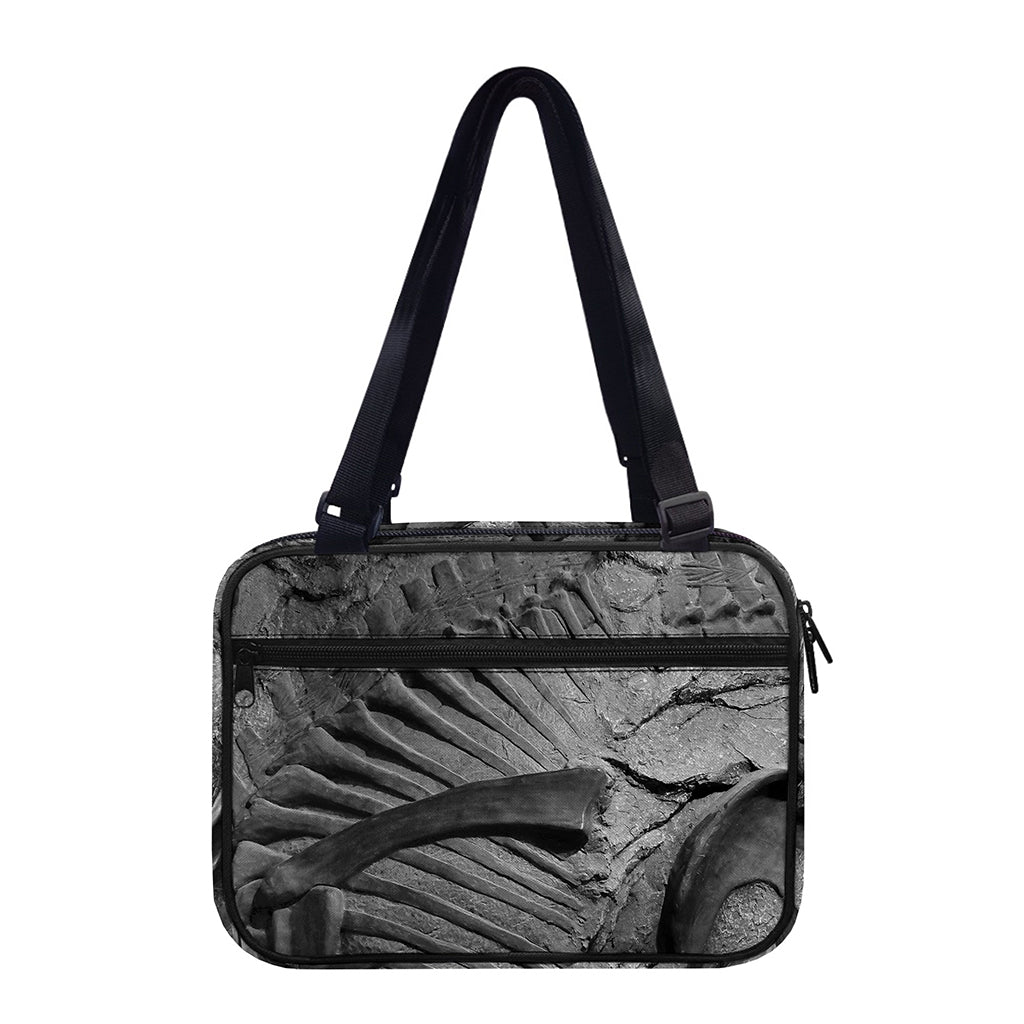 Monochrome Dinosaur Fossil Print Double Strap Bible Bag