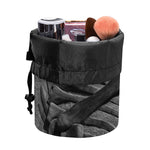Monochrome Dinosaur Fossil Print Drawstring Makeup Bag