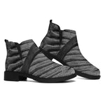 Monochrome Dinosaur Fossil Print Flat Ankle Boots