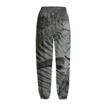 Monochrome Dinosaur Fossil Print Fleece Lined Knit Pants