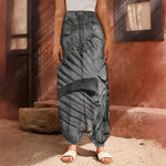 Monochrome Dinosaur Fossil Print Harem Pants