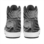 Monochrome Dinosaur Fossil Print High Top Leather Sneakers