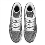 Monochrome Dinosaur Fossil Print High Top Leather Sneakers