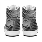 Monochrome Dinosaur Fossil Print High Top Leather Sneakers