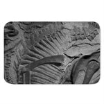 Monochrome Dinosaur Fossil Print Indoor Door Mat