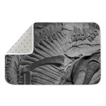 Monochrome Dinosaur Fossil Print Indoor Door Mat