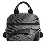 Monochrome Dinosaur Fossil Print Insulated Lunch Bag
