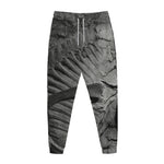 Monochrome Dinosaur Fossil Print Jogger Pants