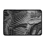 Monochrome Dinosaur Fossil Print Kitchen Mat