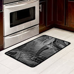 Monochrome Dinosaur Fossil Print Kitchen Mat
