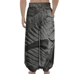 Monochrome Dinosaur Fossil Print Lantern Pants