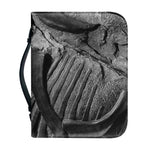 Monochrome Dinosaur Fossil Print Leather Bible Cover