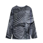 Monochrome Dinosaur Fossil Print Long Sleeve Short Coat