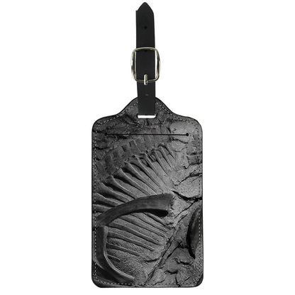 Monochrome Dinosaur Fossil Print Luggage Tag