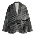 Monochrome Dinosaur Fossil Print Men's Blazer