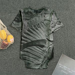 Monochrome Dinosaur Fossil Print Men's Bodysuit