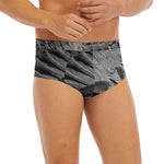 Monochrome Dinosaur Fossil Print Men's Briefs