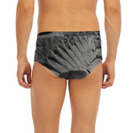 Monochrome Dinosaur Fossil Print Men's Briefs