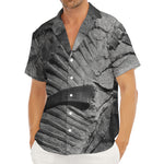 Monochrome Dinosaur Fossil Print Men's Deep V-Neck Shirt