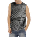 Monochrome Dinosaur Fossil Print Men's Fitness Tank Top