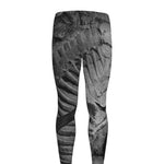 Monochrome Dinosaur Fossil Print Men's leggings