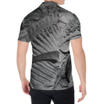 Monochrome Dinosaur Fossil Print Men's Shirt