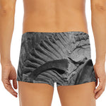 Monochrome Dinosaur Fossil Print Men's Short Boxer Briefs