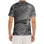 Monochrome Dinosaur Fossil Print Men's Short Sleeve Rash Guard