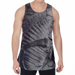 Monochrome Dinosaur Fossil Print Men's Velvet Tank Top