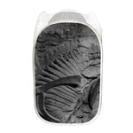 Monochrome Dinosaur Fossil Print Mesh Laundry Hamper