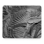 Monochrome Dinosaur Fossil Print Mouse Pad