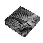 Monochrome Dinosaur Fossil Print Outdoor Seat Cushion Cover