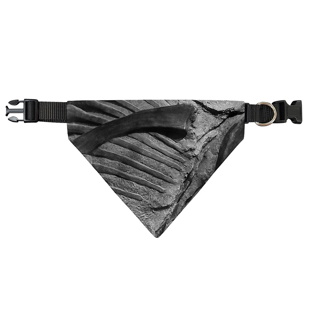 Monochrome Dinosaur Fossil Print Over The Collar Dog Bandana