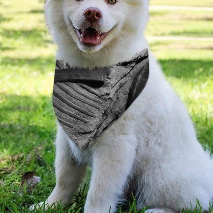 Monochrome Dinosaur Fossil Print Over The Collar Dog Bandana