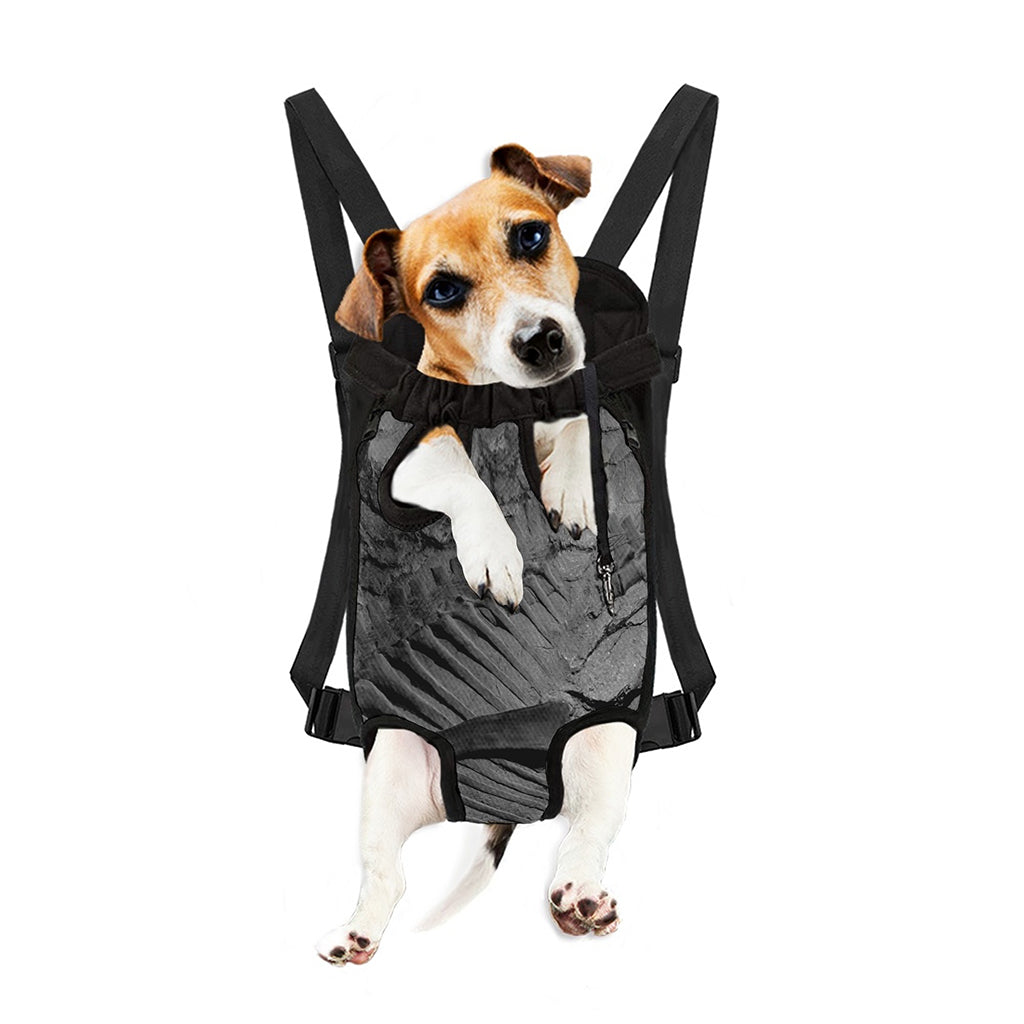 Monochrome Dinosaur Fossil Print Pet Carrier Backpack